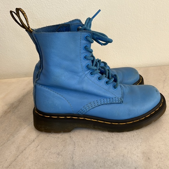Dr. Martens 1460 Pascal Virginia Leather Boots Blue Womens Size 6 - Picture 7 of 8
